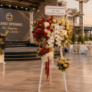 Lẵng Hoa "Hai Nửa Thành Công" – Cân Bằng Đam Mê & Thịnh Vượng