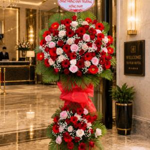 Lẵng Hoa "Hồng Phát Vinh Hoa" – Thành Công Rực Rỡ
