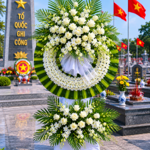 Kệ Hoa Chia Buồn Trắng Thanh Khiết Cao Cấp