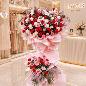 Lẵng Hoa "Phú Quý Hồng Phát" – Rạng Rỡ Thành Công