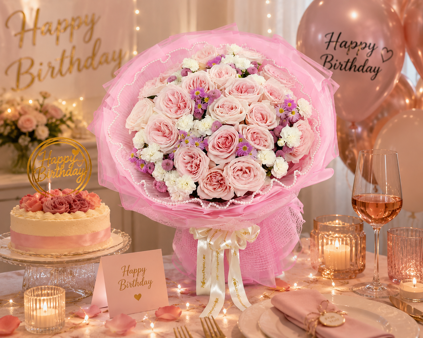 Ngày Có Em – Bó Hoa Hồng Pastel Cao Cấp