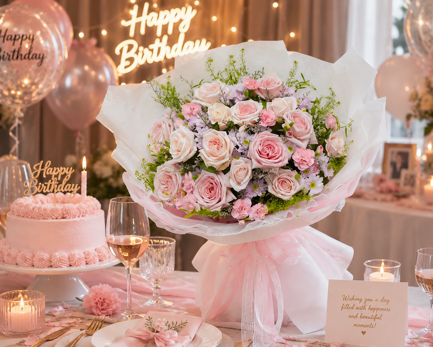 Dịu Dàng Yêu Thương – Bó Hoa Hồng Pastel Cao Cấp