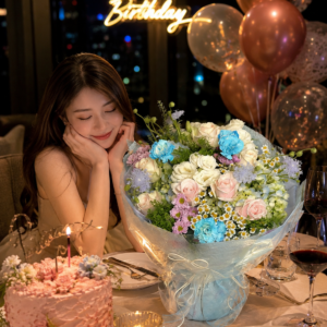 Bó Hoa Pastel Xanh Dịu Dàng – Gửi Trọn Những Điều Ngọt Ngào
