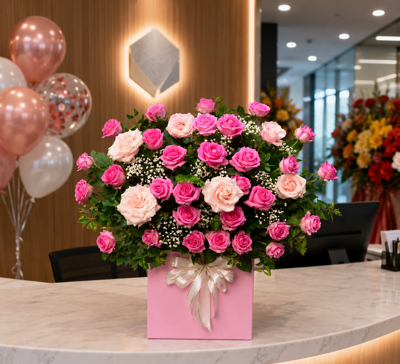 Giỏ Hoa Hồng Ngọt Ngào Sweet Pink