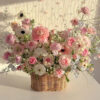 Giỏ Hoa Hồng Pastel Lãng Mạn - Romantic Blossom Garden
