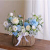 Giỏ Hoa Xanh Trắng Thanh Lịch - Blue Serenity Basket